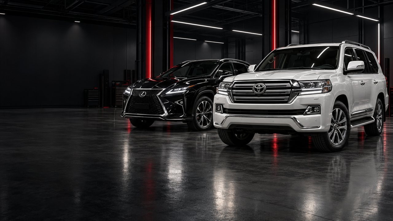 Toyota Land Cruiser и Lexus RX — автомобильная иллюстрация